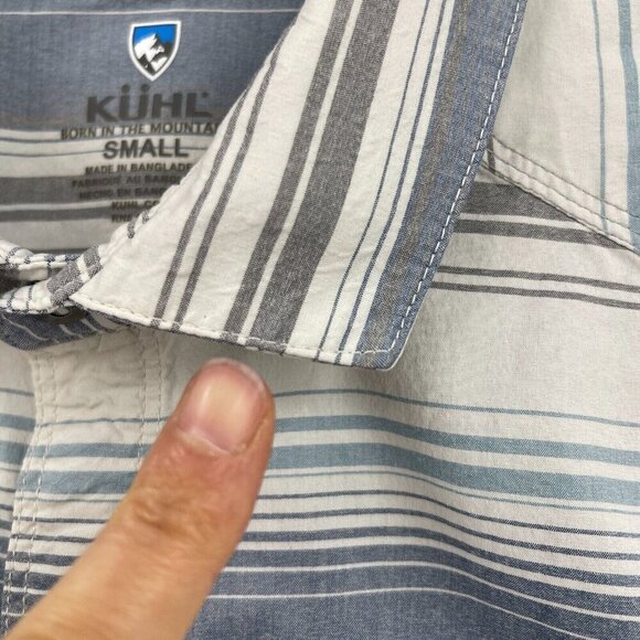Kuhl Intriguer Shirt Snap Front Short Sleeve Striped Hiking Shirt - Picture 5 of 13